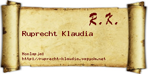 Ruprecht Klaudia névjegykártya