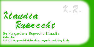 klaudia ruprecht business card